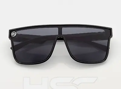 Quiksilver Sunglasses Gloss Black Frame Dark Smoke Tinted Single Lens SciFi NEW • $25