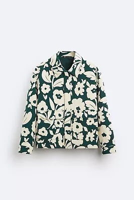 Zara FLORAL JACQUARD JACKET SIZE L • $89.99