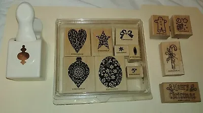 Lot Stampin Up 1998 ORNATE ORNAMENTS Rubber Stamp Christmas Martha Stewart Punch • $17.99