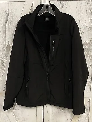 Snozu Performance Men's Large Full Zip Black Inside Fleece Jacket 3 Zip Pockets • $11.55