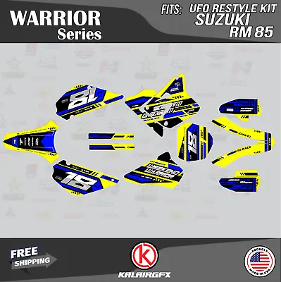 $54.99 • Buy Graphics Kit For Suzuki RM85 (2001-2023) UFO RESTYLE Warrior-Blue