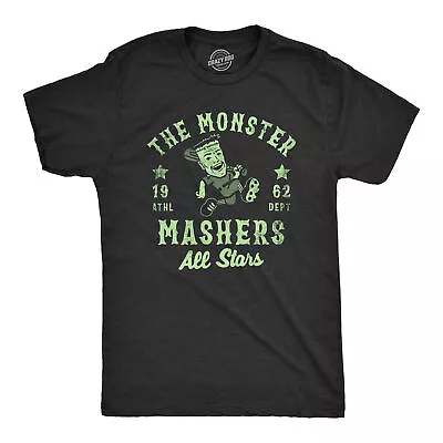 Mens The Monster Mashers All Stars T Shirt Funny Halloween Baseball Team Tee For • $9.50
