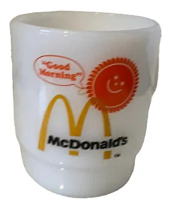 Vintage McDonalds Fire King Coffee Mug Good Morning D Handle Cup • $14