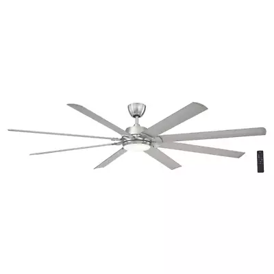 Stainless Steel Ceiling Fan 84 In 8 Blade Light Remote Control Modern Industrial • $374.86