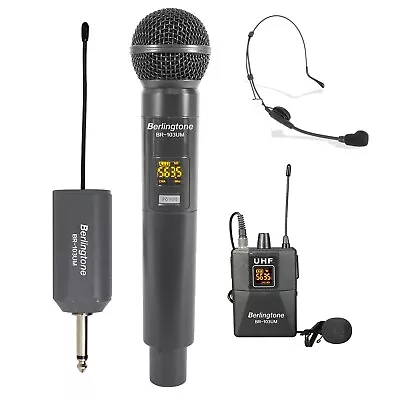 Berlingtone BR-103UM Dual UHF Wireless Microphone System Headset 96 Adjustable • $69