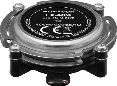 Monacor Ex-40/8 Audio-Exciter/Resonatoren 20 W 8 Ω 4) Or • $58.75