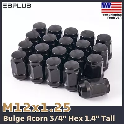 [24] Black 12x1.25 Acorn Wheel Lug Nut For Nissan Infiniti Conical Seat Wheels • $21.99