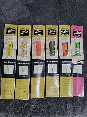 New 6 Vintage TALON Metal Zippers Varied Colors Sizes  • $7.50