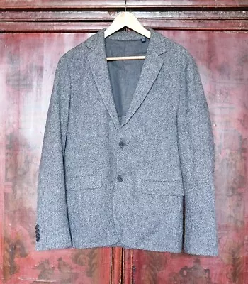 Jack Wills Moon Tweed Blazer Jacket Men's 38R Grey Herringbone Hacking • £25