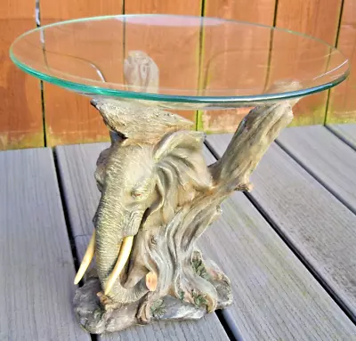 Elephant's Head Glass Top Table - Concave Bowl Top - 30cm Height • £50