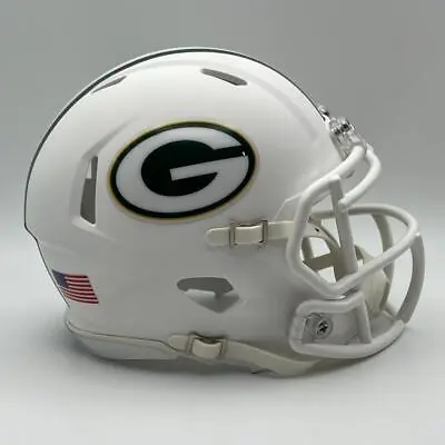 Green Bay Packers CUSTOM Matte White - White Facemask Mini Football Helmet • $65