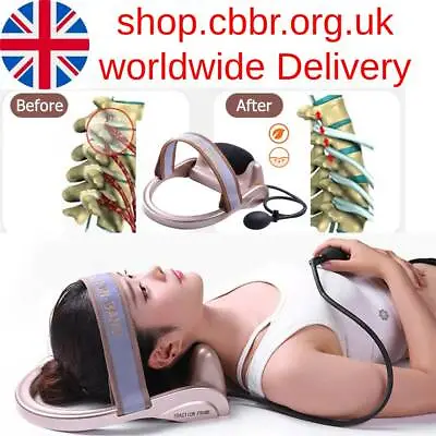 Inflatable Neck Traction Cervical Posture Stretching Device Air Pump Spine Verte • £48.98