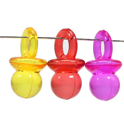 50pcs Mixed Color Transparent Acrylic Smooth Baby Pacifiers Nipple Pendant 0.78  • $3.14