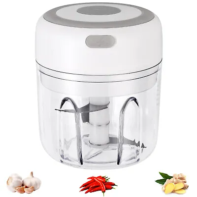 250ML Mini Electric Garlic Food Chopper Vegetable Grinder Blender Fruit Crusher • $20.95