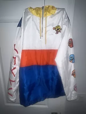 Vintage Pac Man Multicolor Windbreaker Size M Rare Jacket Vintage Retro Gaming • $60.99