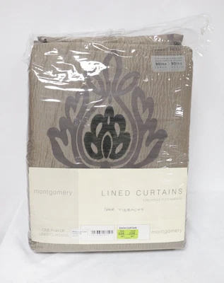 £89.99 • Buy Montgomery Lined Curtains 90  X 90  3 Inch Pencil Pleat Headings New In Pack