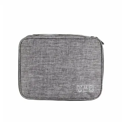 Travel Cable Organiser Bag Charger Wires Digital Gadget - Grey • £7.99