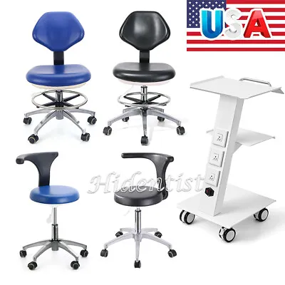 Dental Trolley Built-in Socket Cart/Dentist Stool Adjustable Mobile Chair Office • $110.39