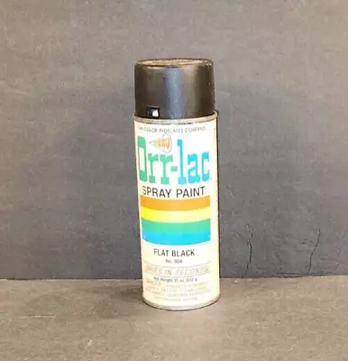 Vintage Orr-lac Flat Black Spray Paint No. 904 Can Half Full With Paper Label • $14.99