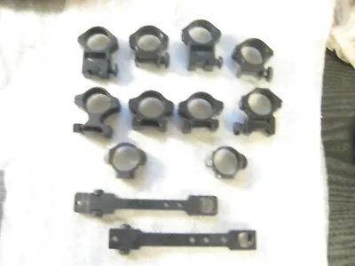 LOT OF RINGS & 2 Redfield SCOPE Mount Base Remington BROWING RUGER MARLIN 336 ?? • $28.99