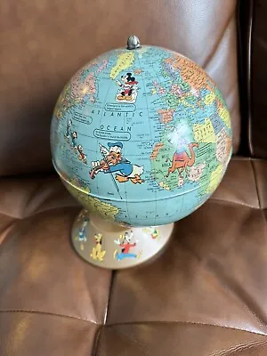 Rare VINTAGE 1950's WALT DISNEY RAND McNALLY WORLD GLOBE 32 DISNEY CHARACTERS • $149.99