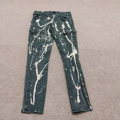 J Brand Houlihan Womens Size 28 Green Tie Dye Low Rise Ankle Zip Skinny Jeans • $18.88