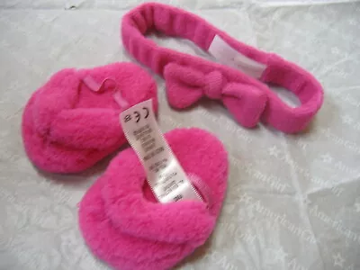 American Girl Doll Clothes FLUFFY SLIPPERS And MATCHING HEADBAND  My AG NEW • $12.49