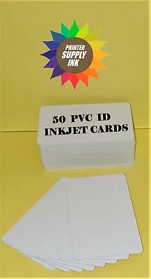 50 Inkjet PVC ID Cards - For Epson & Canon Inkjet Printers Gafetes Carnets • $14.88