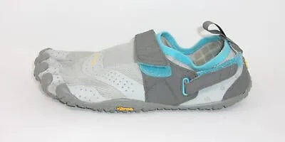 Vibram Womens Five Fingers V-Aqua Shoes Grey/Blue 38 EU/7.5-8 US GENTLY USED1 • $70