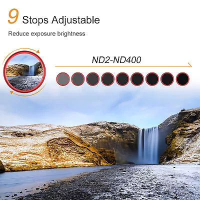 FOTGA 58mm Slim ND Fader Variable Filter Adjustable Neutral Density ND2 To ND400 • $11.59