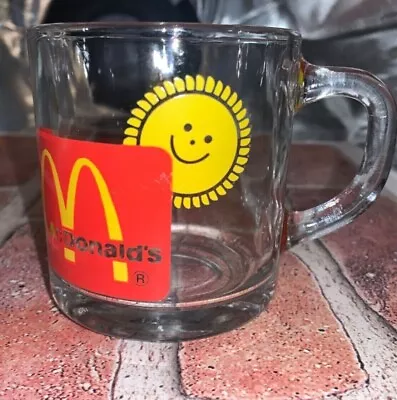 ☕ McDonald's SunRise Clear Drinking Glass Mug Golden Arches Sunshine • $20