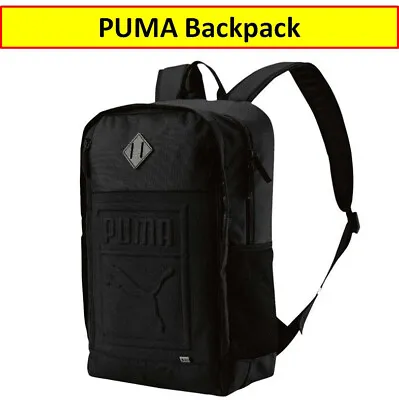 $39.95 • Buy PUMA Backpack Gym Sports Day School Workout Bag Black Zippered W/ Bottle Holder