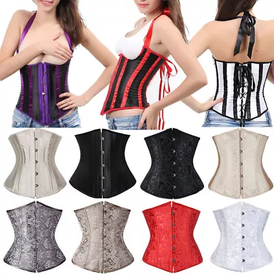£12.99 • Buy UK Women Underbust Waist Training Corset Top Burlesques Cincher Waspie Plus Size