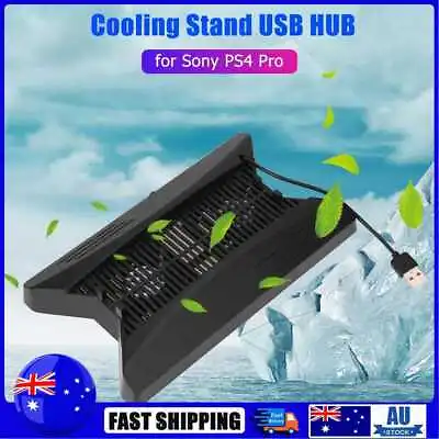 $18.95 • Buy Cooling Fan Vertical Stand Charging Dock USB 3 Hub For Sony Playstation 4 Pro AU
