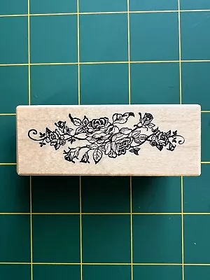 PSX C-248 Trailing Rose Flowers Botanical Border Wood Mounted Rubber Stamp • $3.99