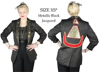 Desperately Seeking 80s Pyramid Size XS** Black Metallic Jacquard Susan Jacket • $205