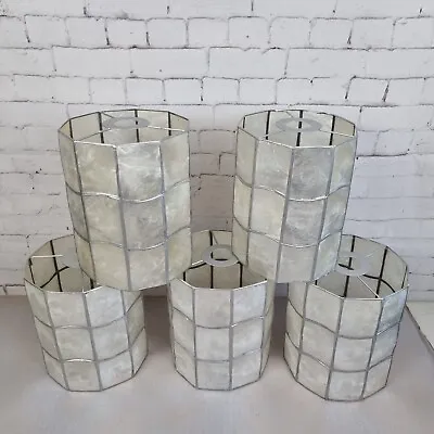 Silver Capiz Shell Light Shade Cylinder Pendant Ceiling Lamp Price For 1 • £19.99