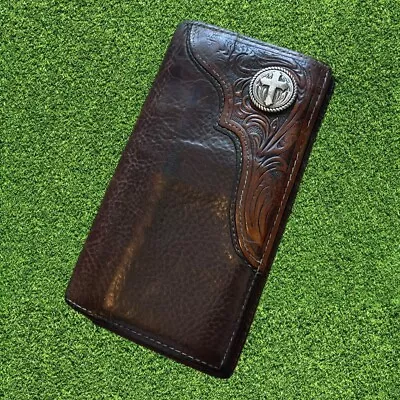 Cody James Men Rodeo Cowboy Boot Leather Checkbook Wallet CROSS CHRISTIAN • $30
