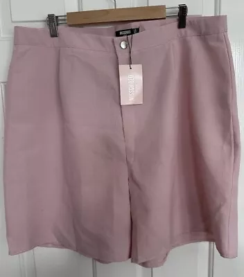 BNWT Missguided Plus Size 22 Pink Tailored Shorts • £6