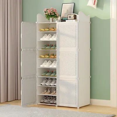 Dustproof Shoe Rack Storage Cabinet Shelf Unit Door Hallway Stand Organiser UK • £15.95