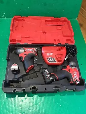 Milwaukee M12 Fuel 12v 1/2  2404-20 Hammer/Drill Driver & 1/4  Hex Impact 2453 • $124.95