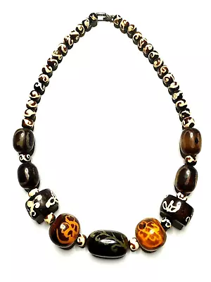 Handmade Tibetan Banjara Tribal Naga Necklace Vintage Multi Resin Beads Rare Art • $28.99