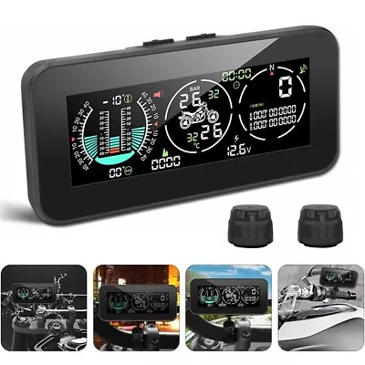 Motorcycle Tire Pressure Monitoring System Head Up Display GPS Speedometer Alarm • $94.05