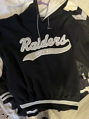 Vintage LA Raiders Starter Sweatshirt Hoodie Men Sz Large Black 90s NFL Script L • $60