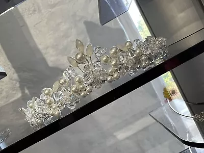 Ellie K Brogan Tiara Silver Diamanté RRP £89 BMWT Boxed • £44.50