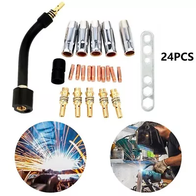 24Pcs/set Wearing Parts MIG/MAG MB15 0.8 Contact Tip Gas Nozzle Accessory Kit UK • £11.62