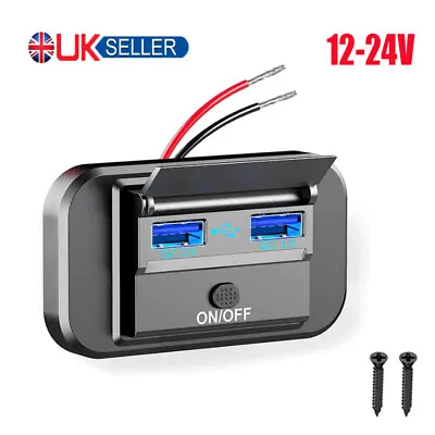 Fast Dual QC3.0 USB Charger For Car Campervan Caravan Motorhome Socket Adapter • £6.99