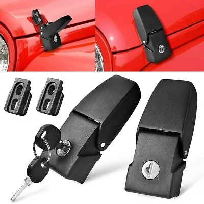 Aluminum Hood Latches Hood Lock Catch Kit For Jeep Wrangler JK JKU 2007-2018 • $34.10