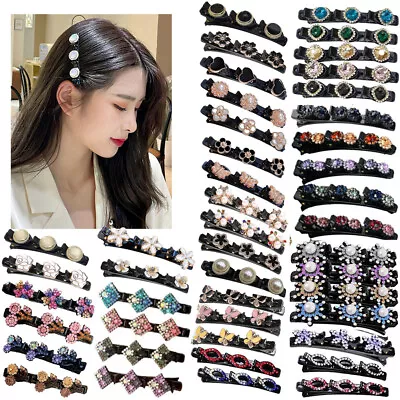 £2.39 • Buy Sparkling Crystal Stone Braided Hair Clip Double Bang Hair Clips Braided Hair UK