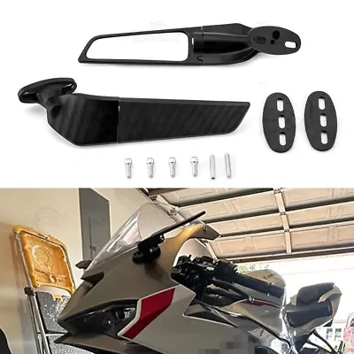 For 1995-2024 Kawasaki NINJA ZX6R Upgrade Adjustable Rearview Wind Wing Mirrors • $35.88